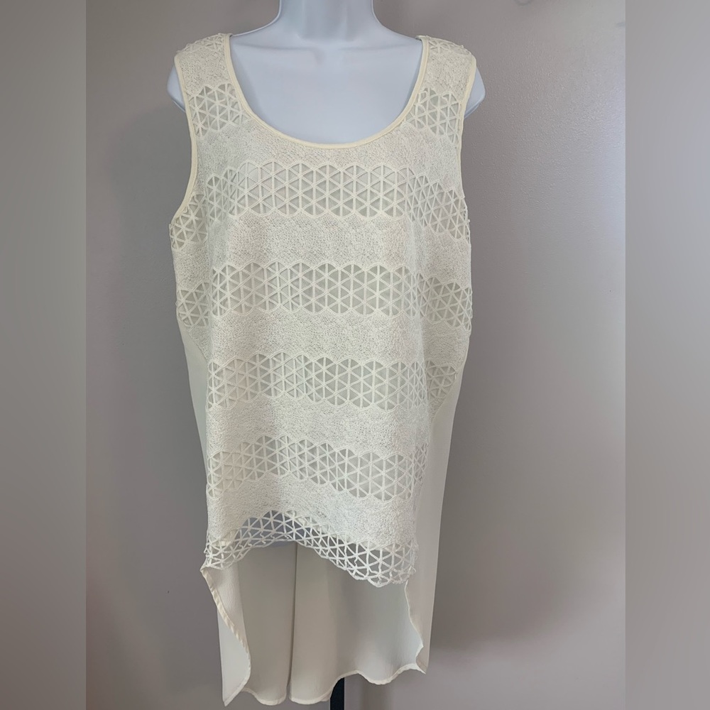 a. moon Tank Top with High-Low Hemline